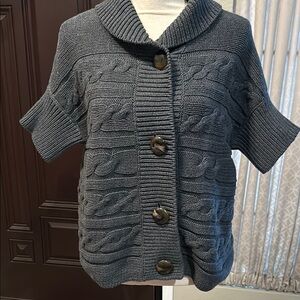 NWT Talbots Cable Knit Shirt Sleeve Sweater